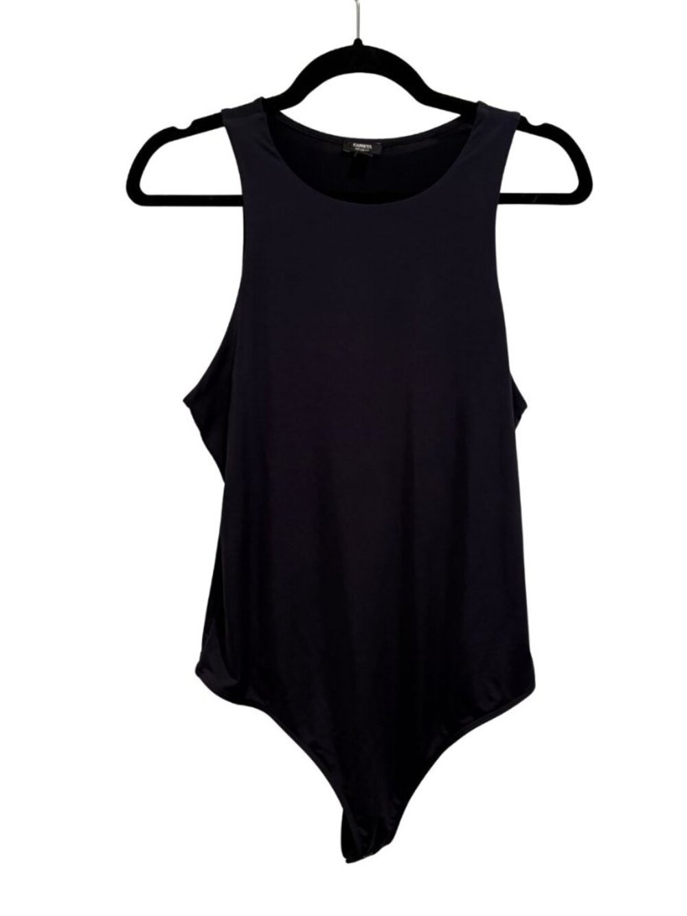 Express Body Contour Navy Blue Sleeveless High Neck Bodysuit Size Large